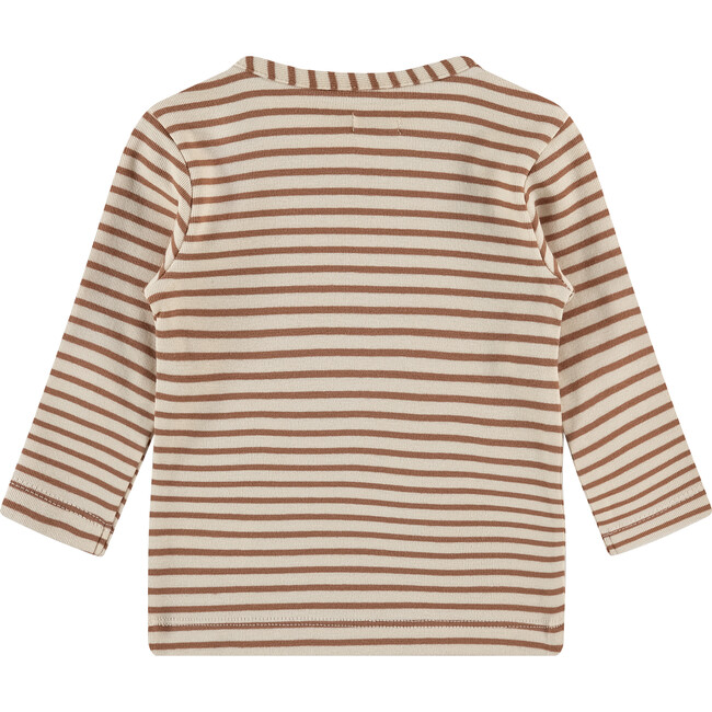 Knit Striped Long Sleeve Shirt, Mocha