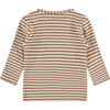 Knit Striped Long Sleeve Shirt, Mocha - Shirts - 2