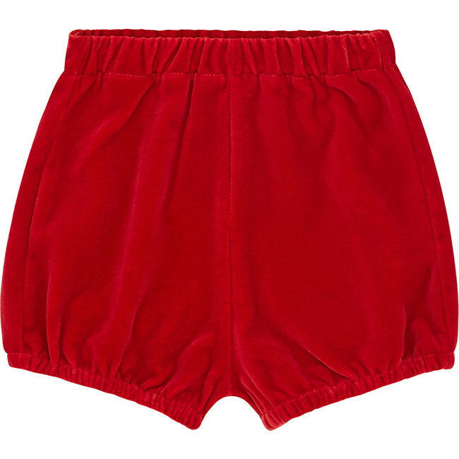 Organic Cotton Velvet Bloomers, Red - Bloomers - 1