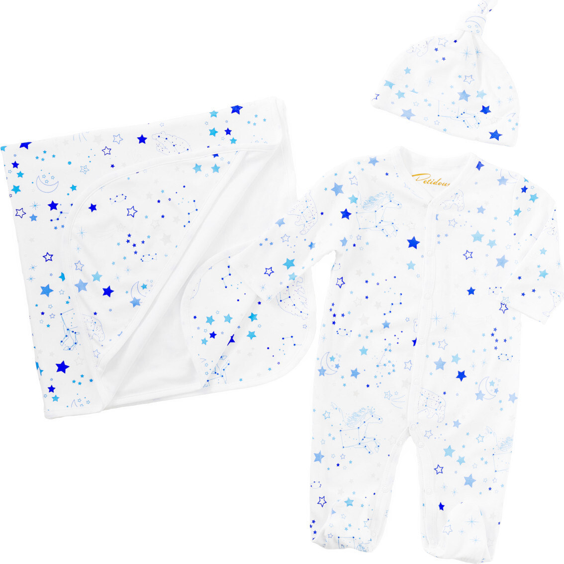 Twinkle Twinkle Baby Set, Blue - Onesies - 1