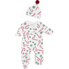 Onesie & Hat Pajamas Set, Candy Canes - Pajamas - 1 - thumbnail