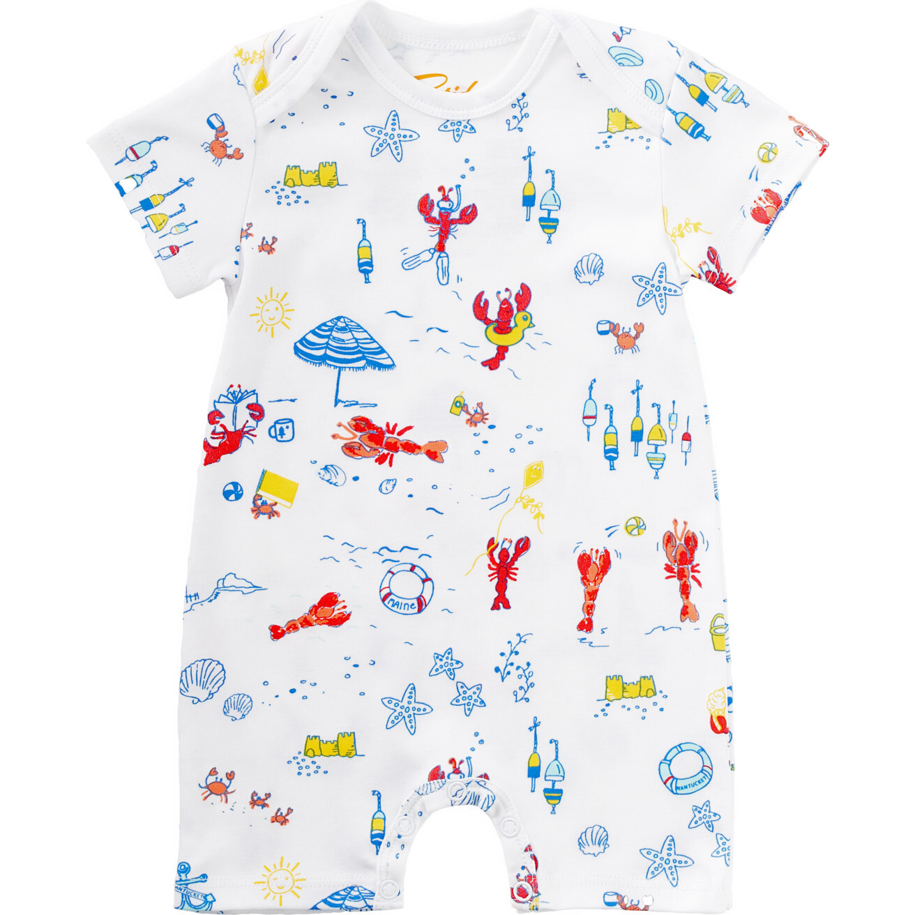 Lobsters On Vacation Romper, Multi - Rompers - 1