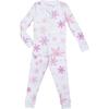 Snowflakes Long Pajamas, Pink - Pajamas - 1 - thumbnail