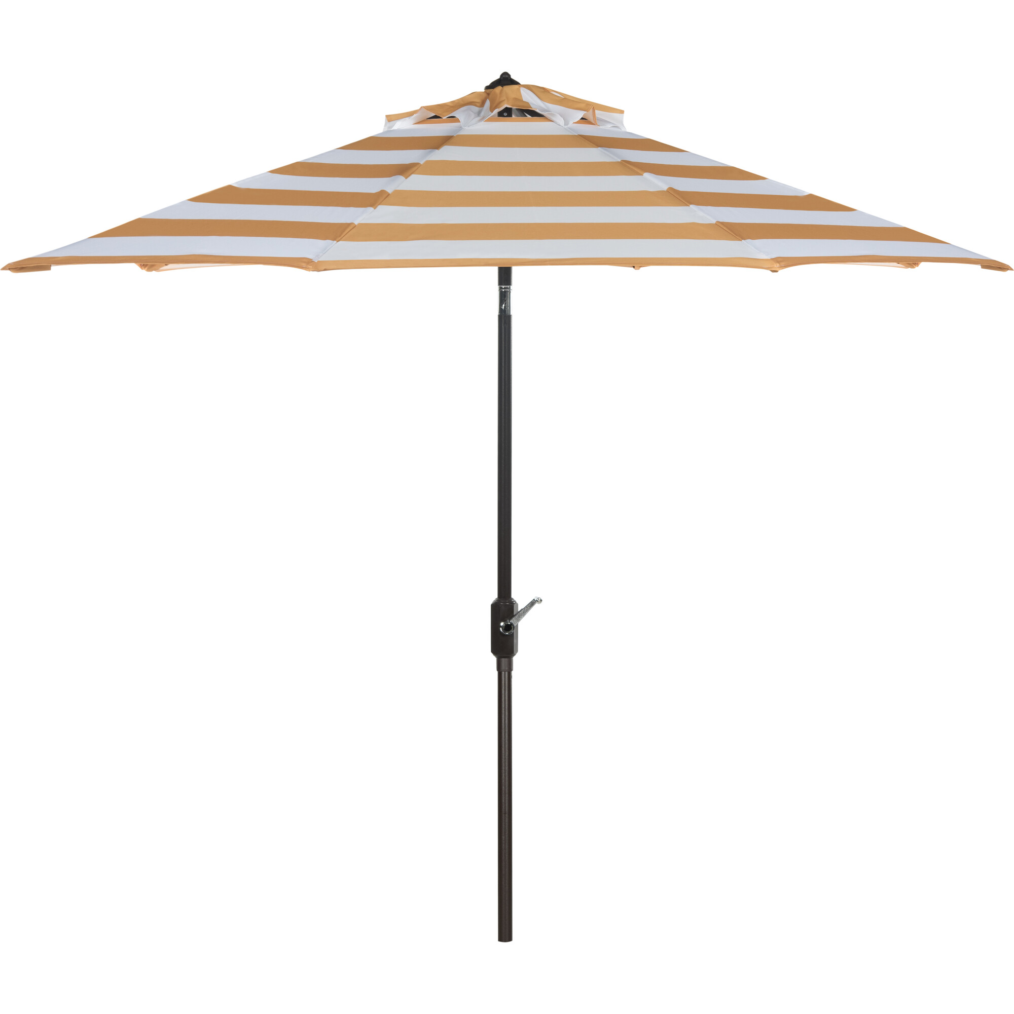 Iris Stripe Patio Umbrella, Yellow/White - Umbrellas - 1