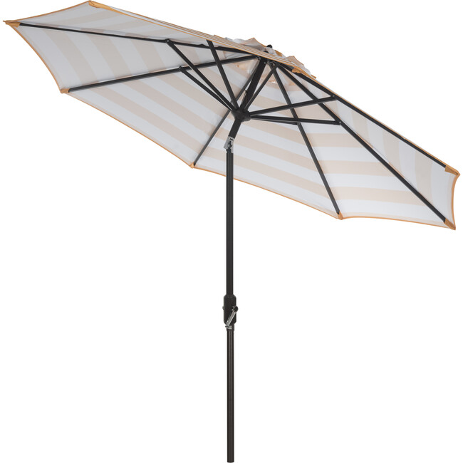 Iris Stripe Patio Umbrella, Yellow/White - Umbrellas - 3