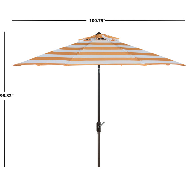 Iris Stripe Patio Umbrella, Yellow/White - Umbrellas - 5