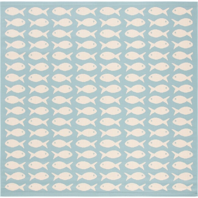 Courtyard Dory Indoor/Outdoor Rug, Light Blue - Rugs - 5