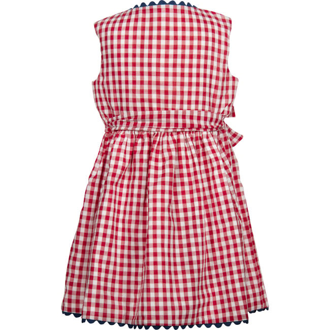 Tessa Wrap Dress, Red Gingham - Dresses - 3