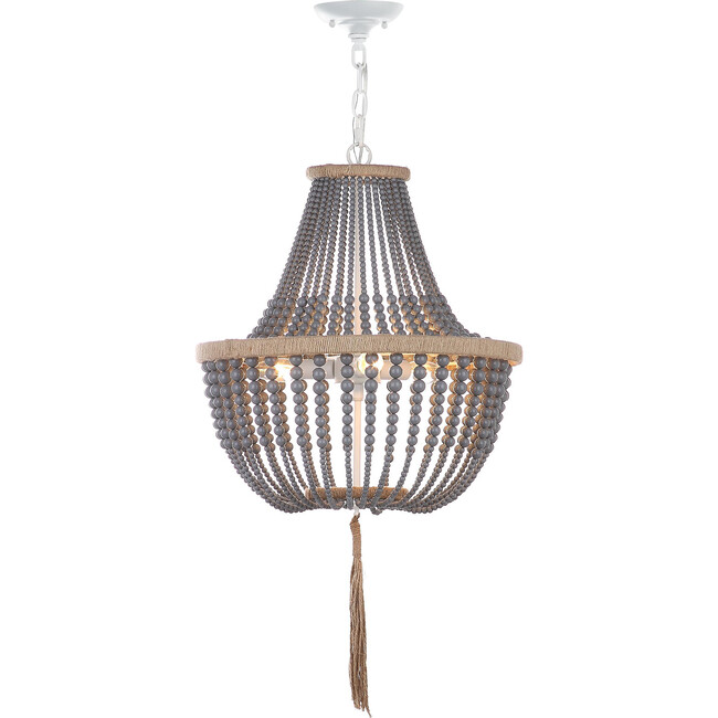 Kristi 3-Light Beaded Pendant, Grey