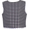 Audrey Crop Top, Navy Gingham - Blouses - 1 - thumbnail