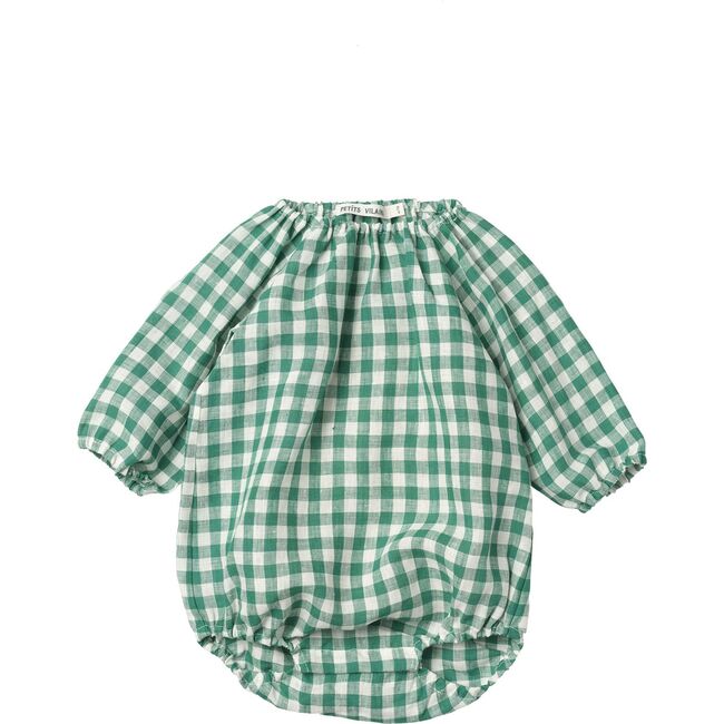 Olympia Playsuit, Green Gingham