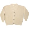 Leo Knit Cardigan, Cream Cotton - Cardigans - 1 - thumbnail