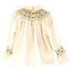 Frida Smock Blouse, White & Olive - Blouses - 2