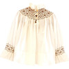Frida Smock Blouse, White & Rust - Blouses - 2