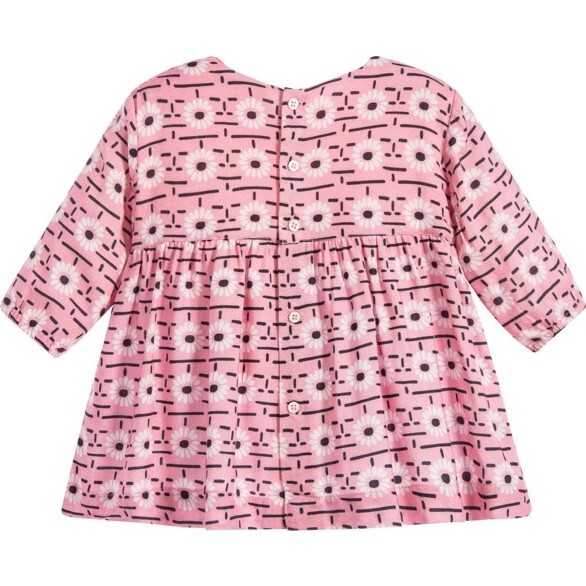 Belvoir Baby Dress, Pink Daisy Print - Dresses - 2