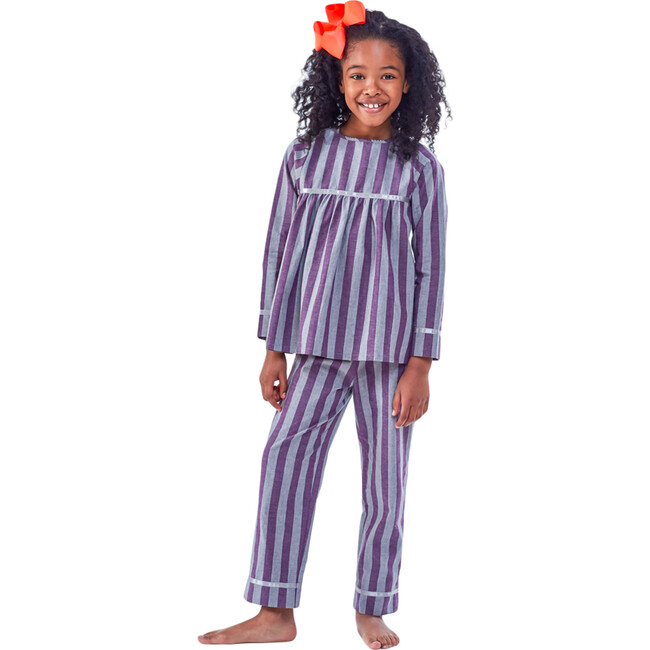 Lila Pajamas, Aubergine Stripe