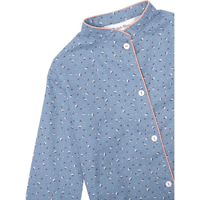 Blossom Pyjamas, Grey Blue - Pajamas - 3