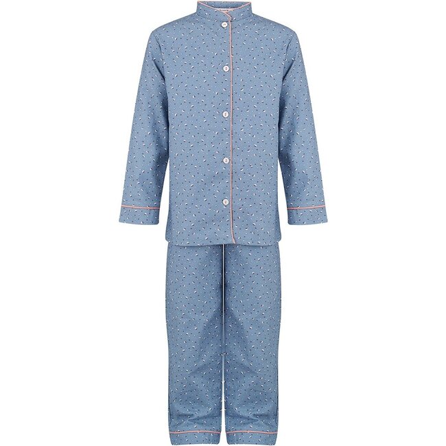 Blossom Pyjamas, Grey Blue - Pajamas - 5
