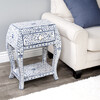 Trubadur Bone Inlay Side Table, Blue/White - Accent Tables - 2