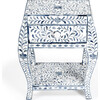 Trubadur Bone Inlay Side Table, Blue/White - Accent Tables - 4