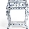 Trubadur Bone Inlay Side Table, Blue/White - Accent Tables - 5
