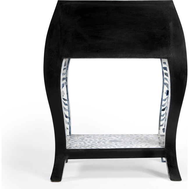 Trubadur Bone Inlay Side Table, Blue/White - Accent Tables - 7
