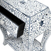 Trubadur Bone Inlay Side Table, Blue/White - Accent Tables - 9