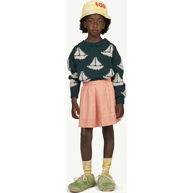 Bird Skirt, Red Vichy Logo - Skirts - 4
