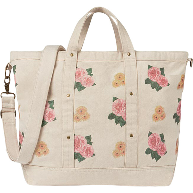 Big Canvas Bag, White Flowers - Bags - 1