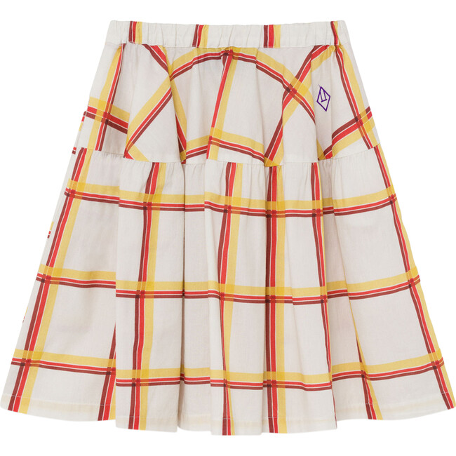 Turkey Skirt, Soft Beige Squares - Skirts - 1
