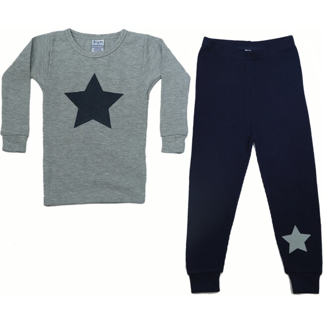 Pajama Set, Heather Grey Stars
