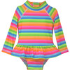 Alissa Infant Ruffle Rash Guard Swimsuit, Nest Stripe - One Pieces - 1 - thumbnail