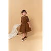 Quilted Pinafore Dress, Brown - Dresses - 2
