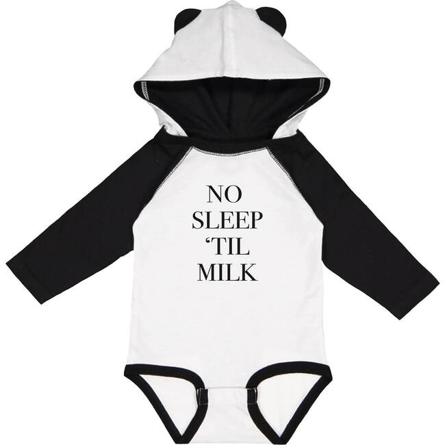 No Sleep 'Til Milk Bodysuit, Black/White - Onesies - 1