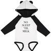 No Sleep 'Til Milk Bodysuit, Black/White - Onesies - 1 - thumbnail