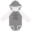 No Place Like Home Long Sleeve Bodysuit, Grey/White - Onesies - 1 - thumbnail
