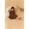 Quilted Pinafore Dress, Brown - Dresses - 3