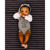 No Place Like Home Long Sleeve Bodysuit, Grey/White - Onesies - 2
