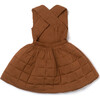 Quilted Pinafore Dress, Brown - Dresses - 4