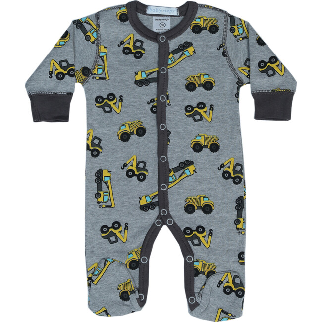 Construction Footie, Heather - Onesies - 1
