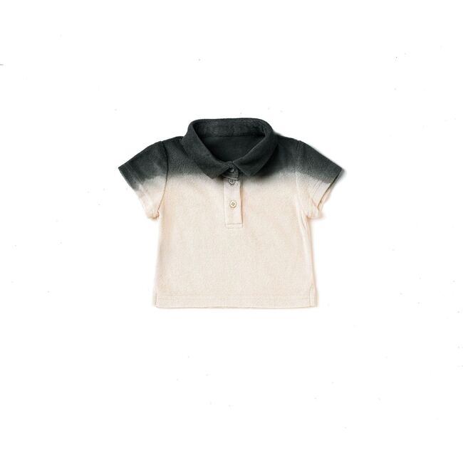 Baby Polo Shirt in Terry, Black Ombre