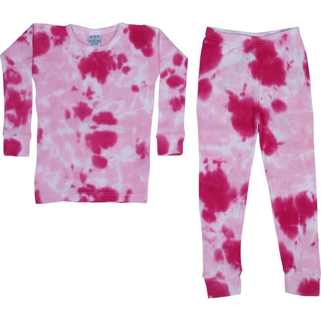 Tie Dye Thermal Pajamas, Roses - Pajamas - 1