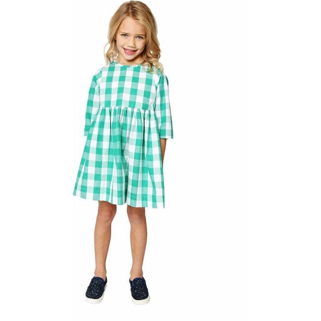 Winnie Dress, Forest Green Buffalo Check - Dresses - 2