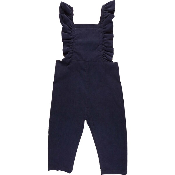 Corduroy Flutterall, Classic Navy - Smiling Button Rompers | Maisonette