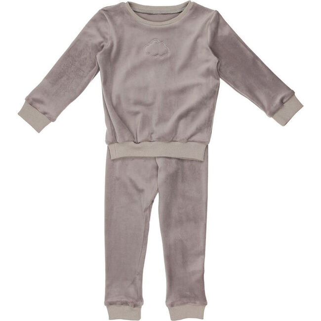 Velour Set, Grey - Loungewear - 1