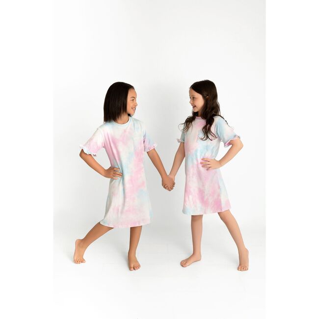 Tie Dye Dress, Pink & Blue - Dresses - 2