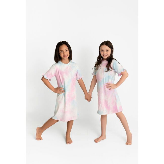 Tie Dye Dress, Pink & Blue - Dresses - 4