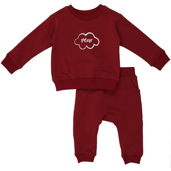 Graffiti Sweatsuit, Maroon - Loungewear - 1