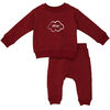 Graffiti Sweatsuit, Maroon - Loungewear - 1 - thumbnail