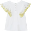 Anne Flare Sleeve Embroidery T-Shirt, White - Tees - 2 - thumbnail